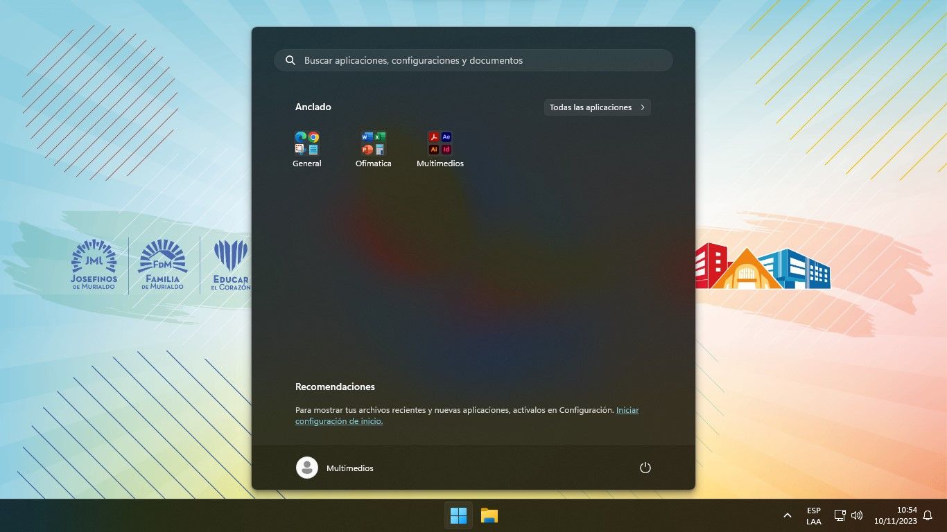 Multi-account start screen