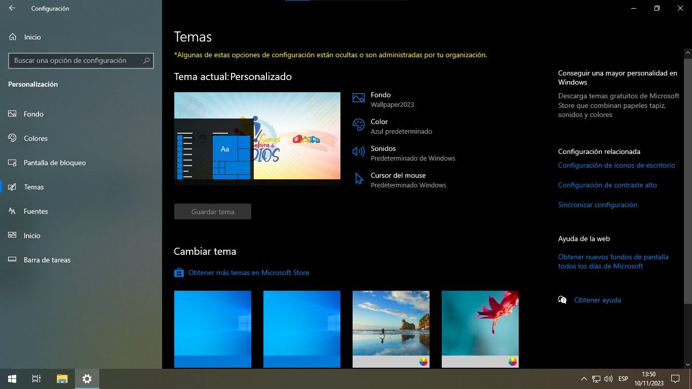 Theme personalization restrictions